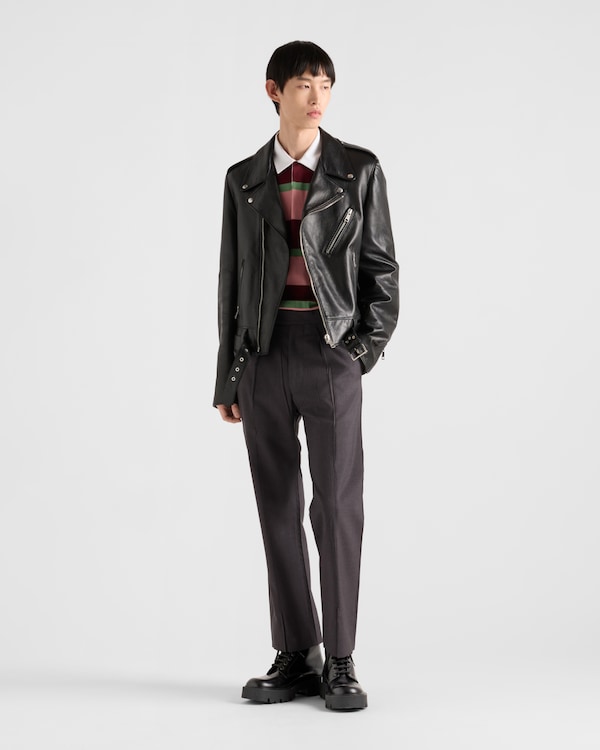 レザー バイカージャケット - ブラック レザー バイカージャケット - ブラック