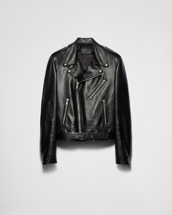 レザー バイカージャケット - ブラック レザー バイカージャケット - ブラック