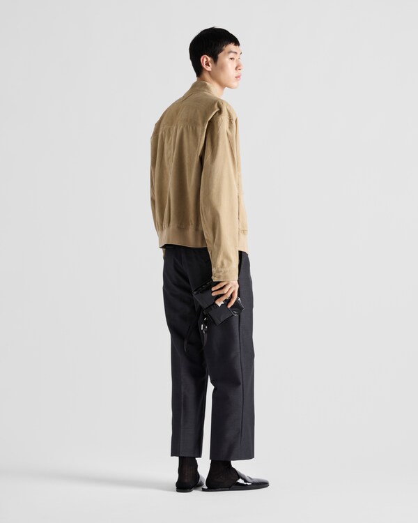 Bomber en veau velours et coton Bomber en veau velours et coton