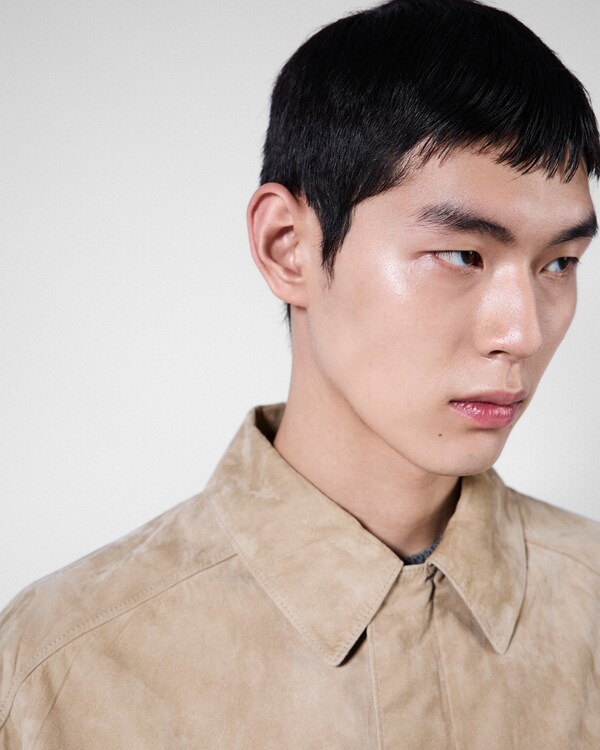 Bomber en veau velours et coton Bomber en veau velours et coton