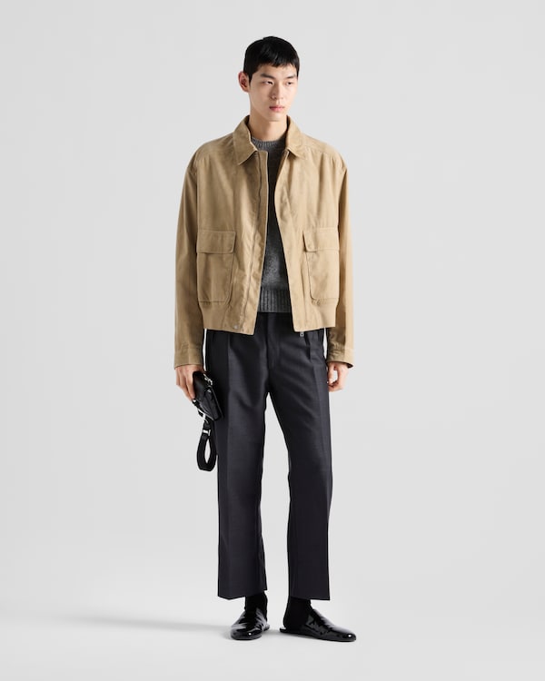 Bomber en veau velours et coton Bomber en veau velours et coton