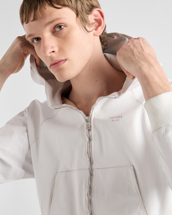 Leather zipper hoodie Leather zipper hoodie