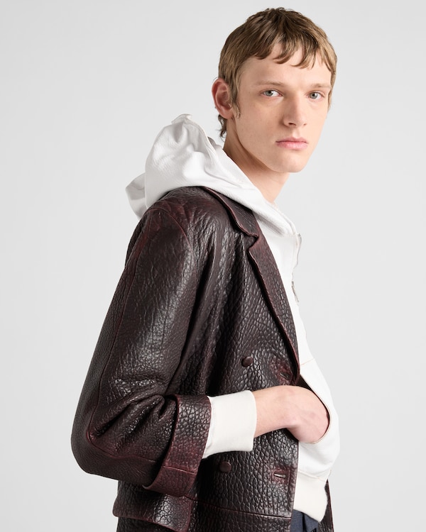 Leather zipper hoodie Leather zipper hoodie