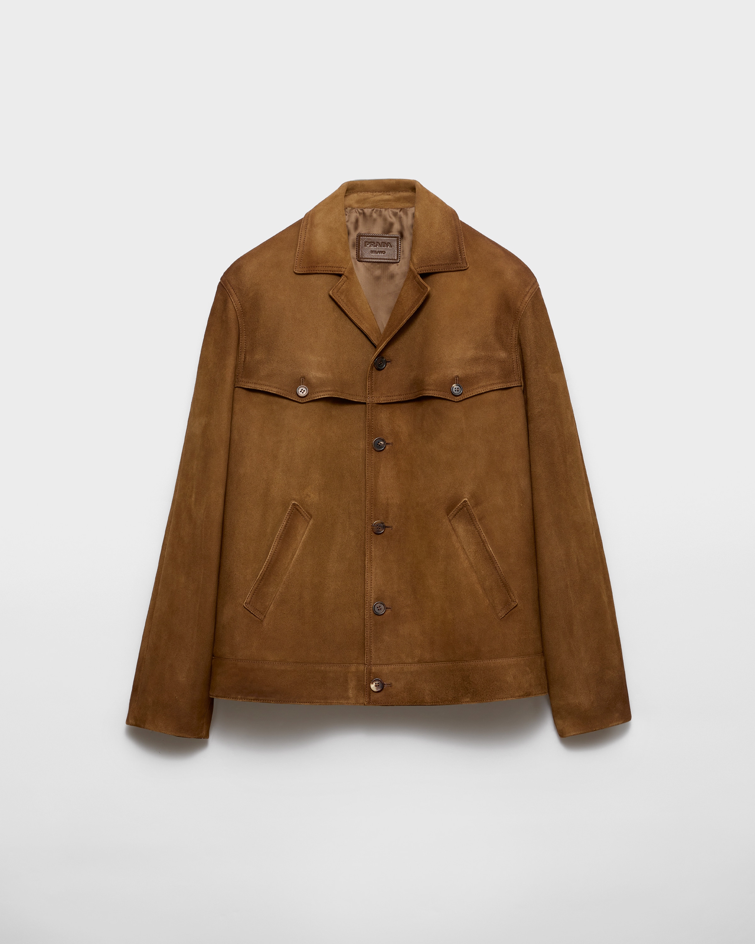 Prada Suede Jacket, Man, Tobacco, Size 52