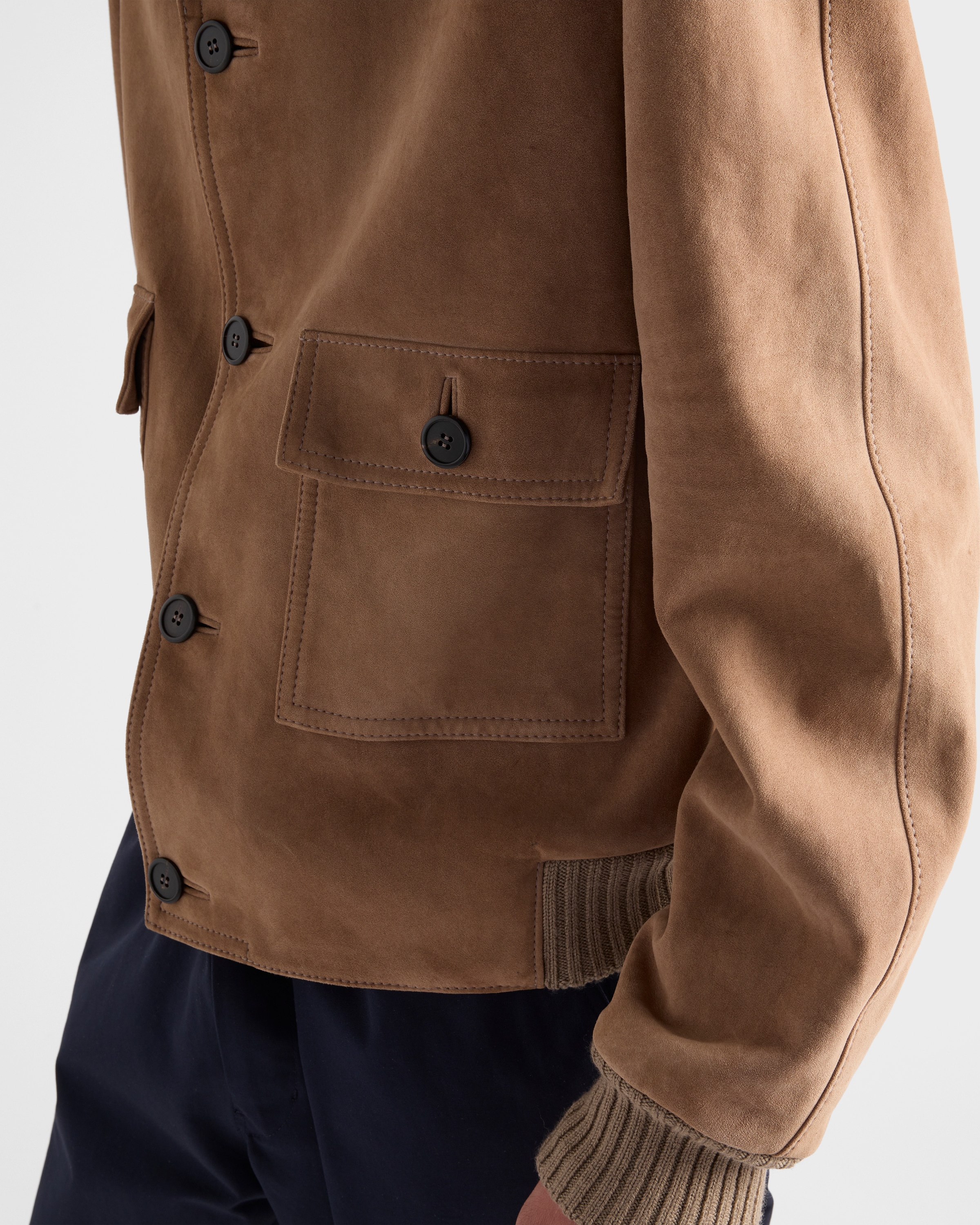 Prada Bomberjacke Aus Wildleder In Brown