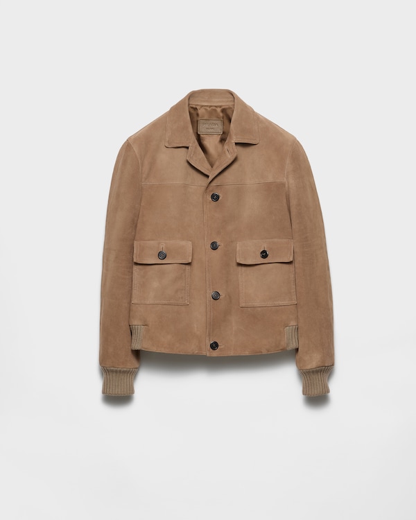 【関税&送料込】Prada Suede Bomber Jacket Suede bomber jacket in beige - Prada | Mytheresa