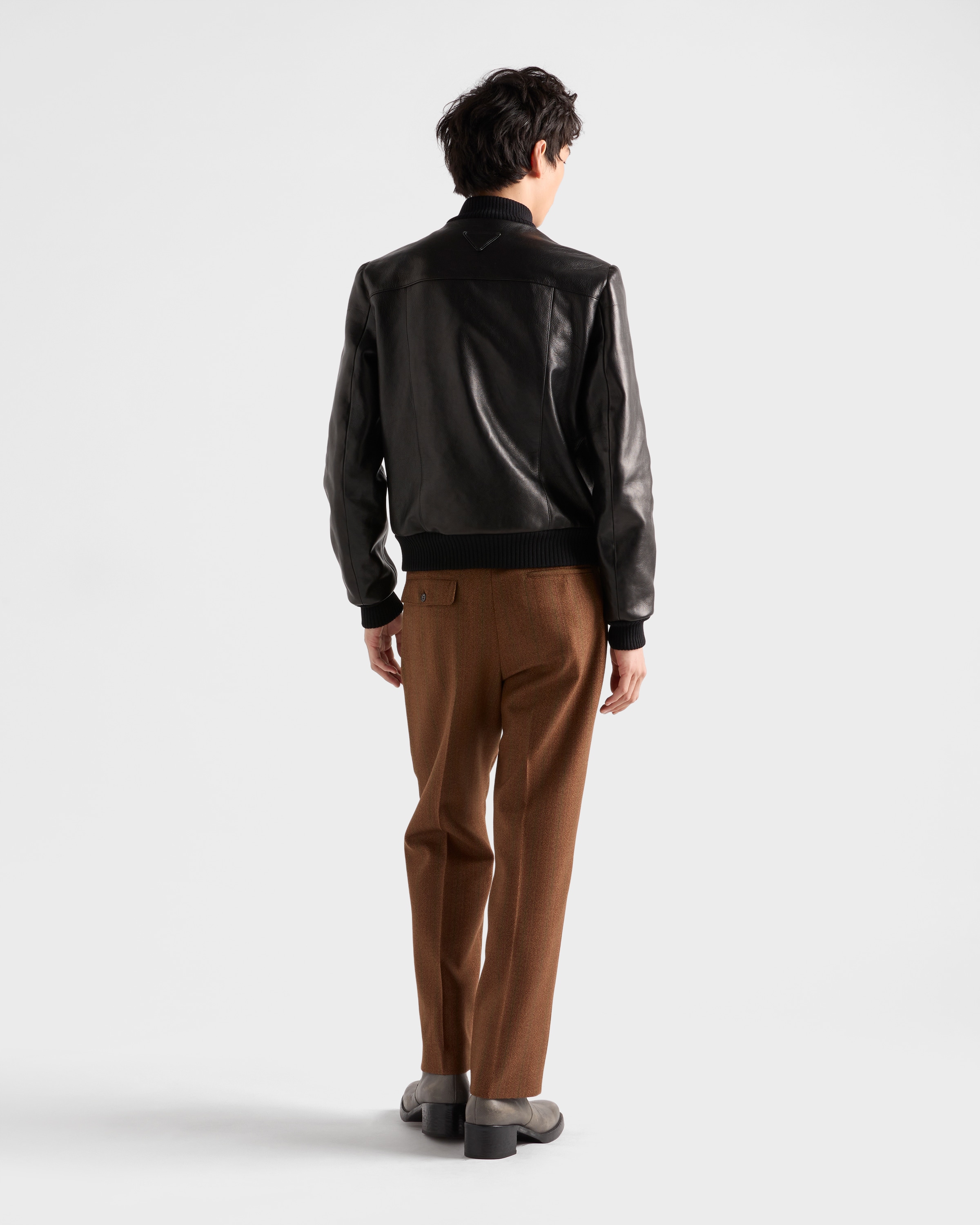 Black Leather bomber jacket | PRADA