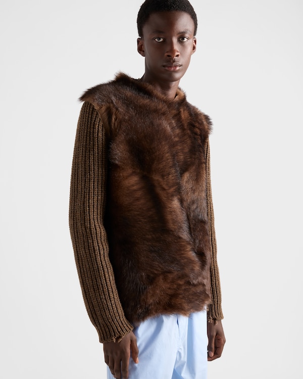 Pull en laine et shearling Pull en laine et shearling