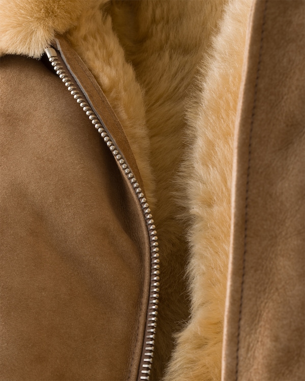 Süet ve shearling bomber ceket Süet ve shearling bomber ceket