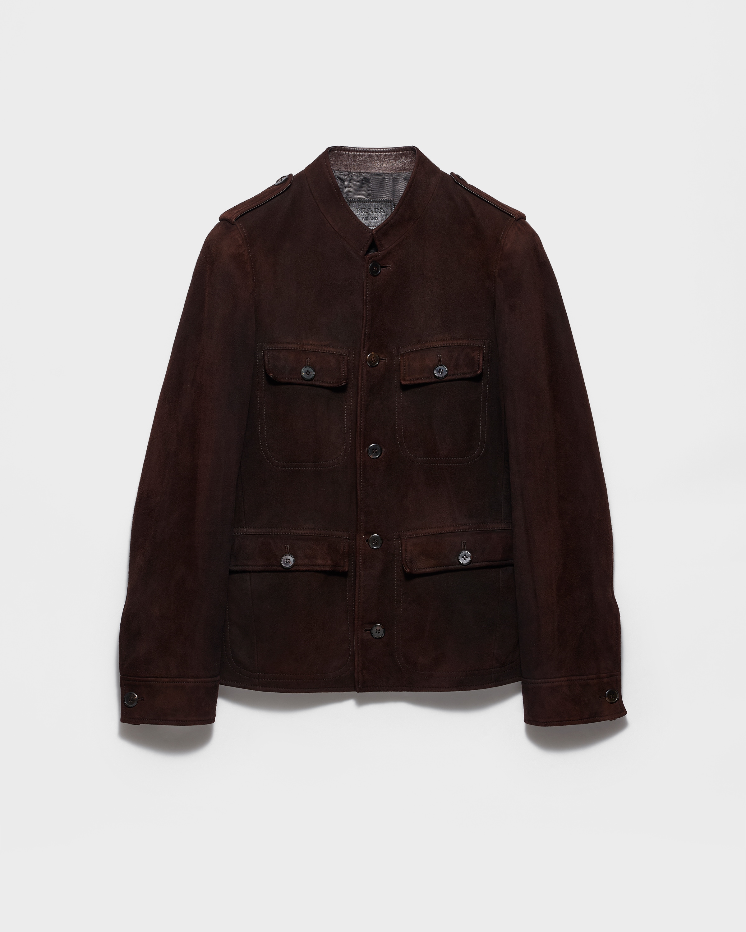 Coffee Suede Jacket | PRADA