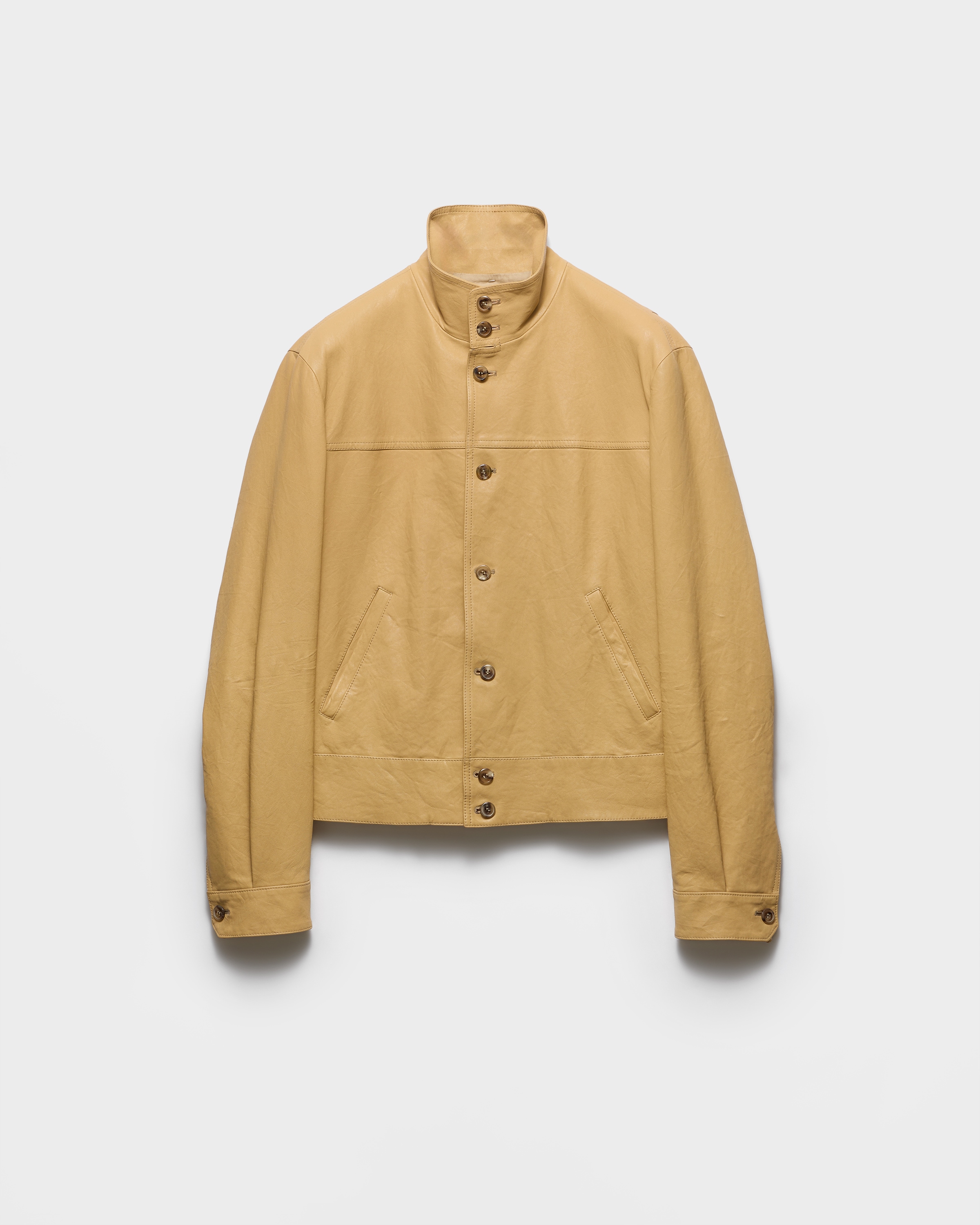 Cream Nappa Leather Jacket | PRADA