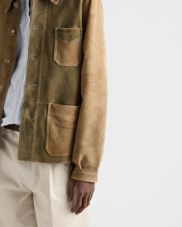 Suede blouson jacket - Sage Green Suede blouson jacket - Sage Green