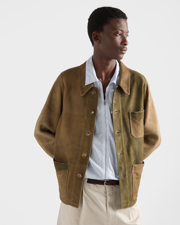 Suede blouson jacket - Sage Green Suede blouson jacket - Sage Green