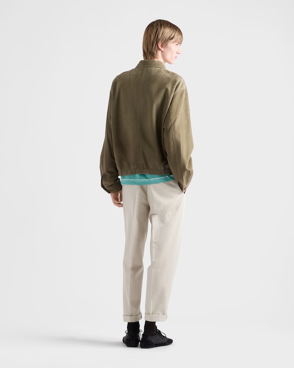 スエード ジャケット - セージグリーン スエード ジャケット - セージグリーン