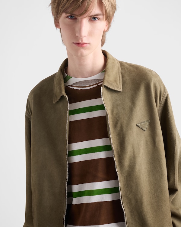 スエード ジャケット - セージグリーン スエード ジャケット - セージグリーン