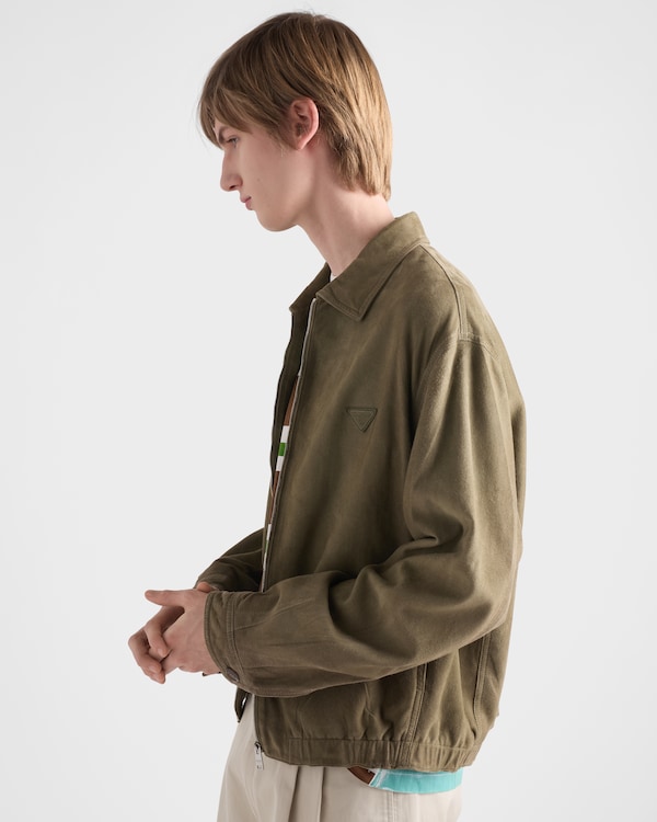 スエード ジャケット - セージグリーン スエード ジャケット - セージグリーン