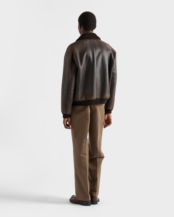 Shearling bomber jacket - Dark Brown Shearling bomber jacket - Dark Brown