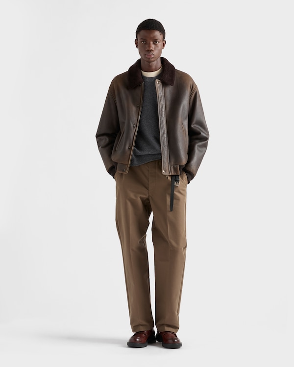 Shearling bomber jacket - Dark Brown Shearling bomber jacket - Dark Brown