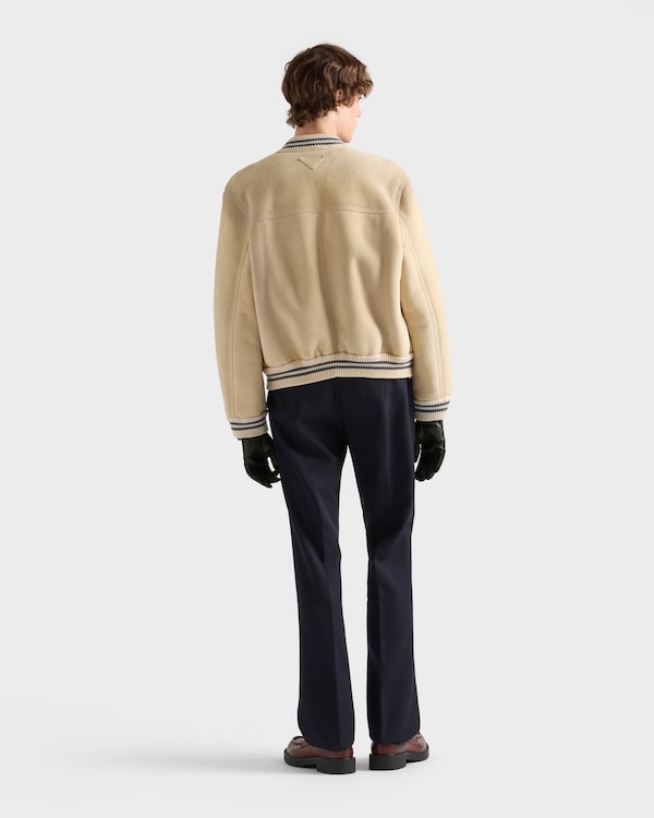 Shearling bomber jacket - Ivory/Ivory Shearling bomber jacket - Ivory/Ivory