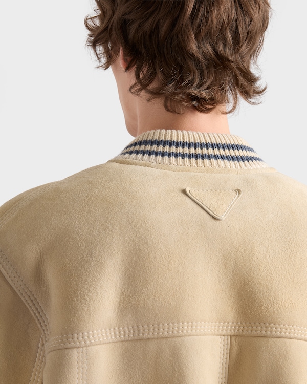 Shearling bomber jacket - Ivory/Ivory Shearling bomber jacket - Ivory/Ivory
