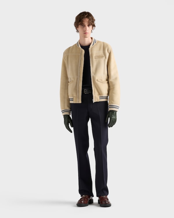Shearling bomber jacket - Ivory/Ivory Shearling bomber jacket - Ivory/Ivory