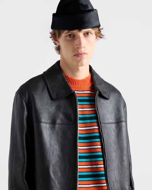 Nappa leather blouson jacket - Black Nappa leather blouson jacket - Black