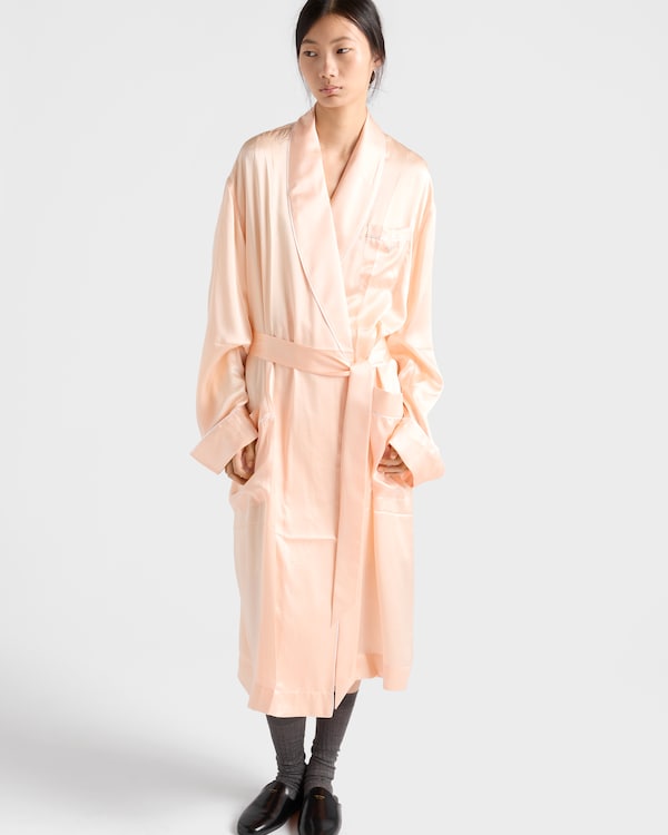 Silk robe - Peach Silk robe - Peach