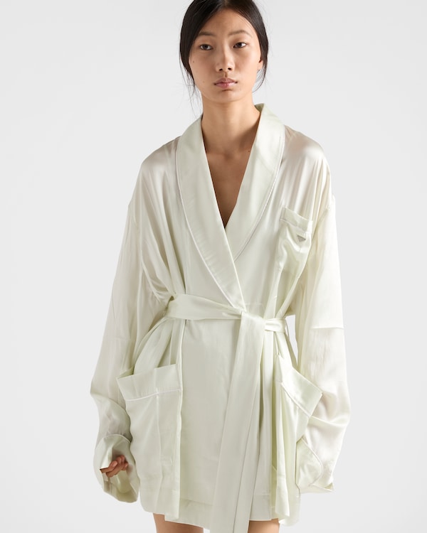 Silk robe - Aqua Silk robe - Aqua
