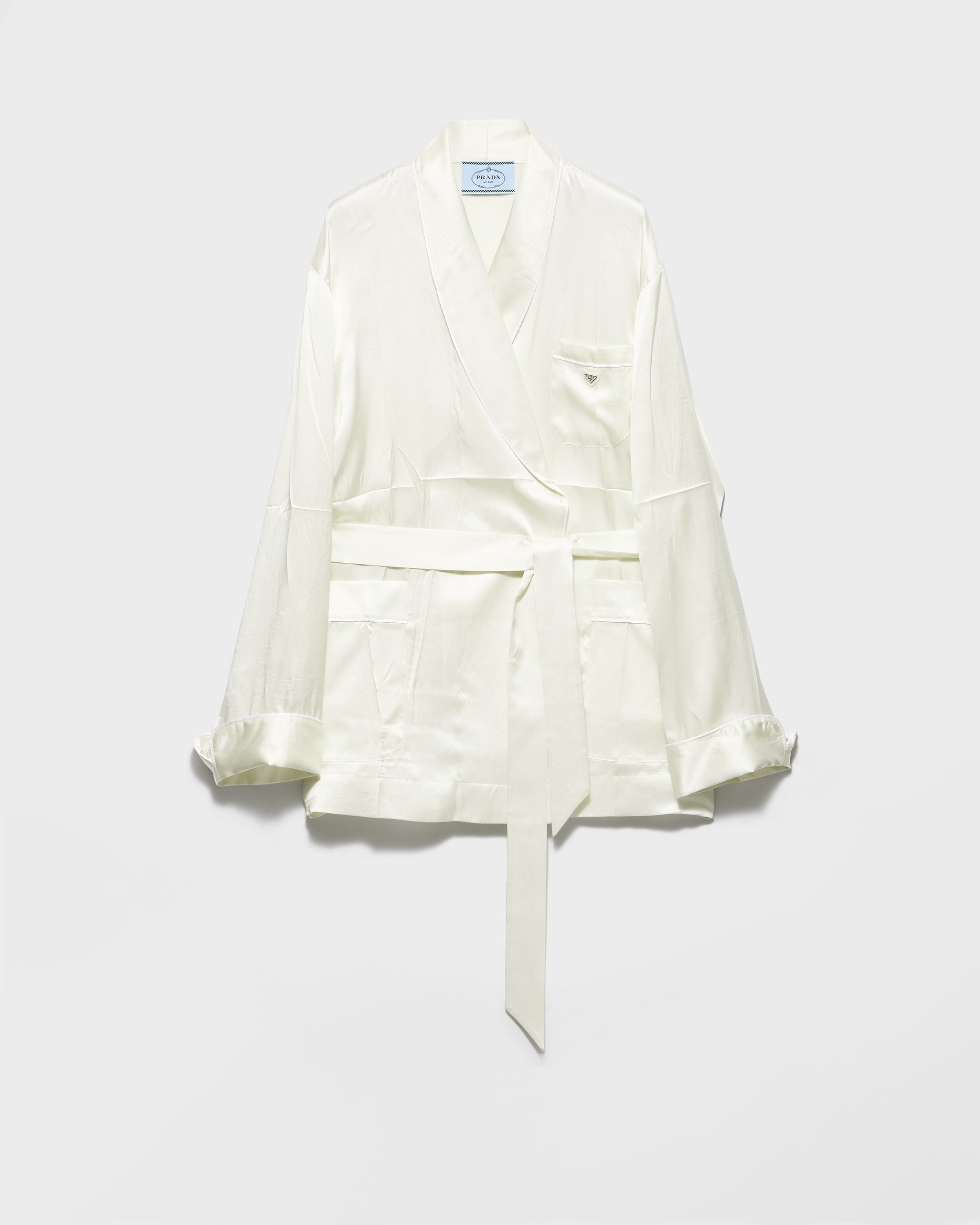 Prada Peignoir En Soie, Femme, Aqua, Taille S