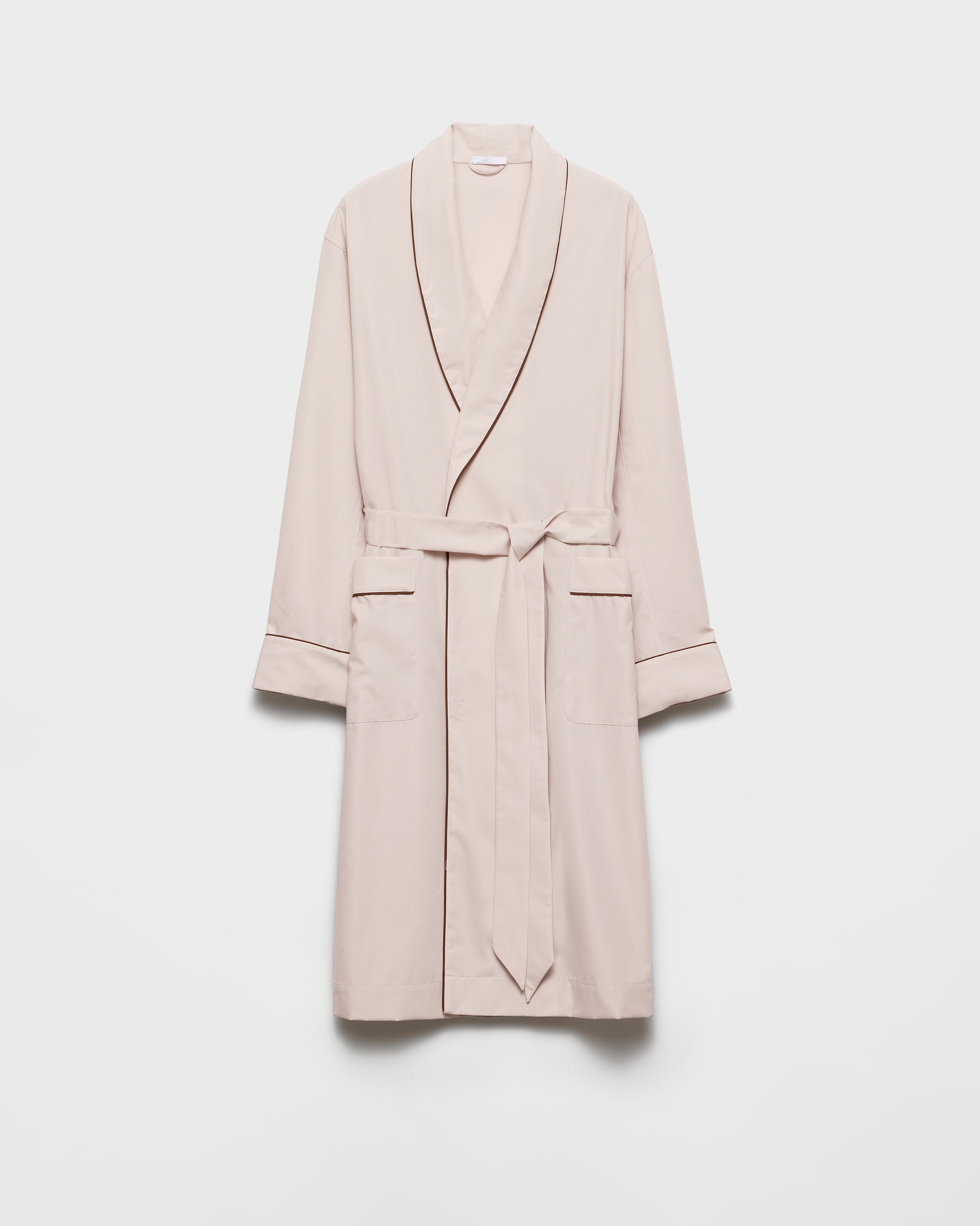 Prada Cotton Blend Robe Coat In Gray