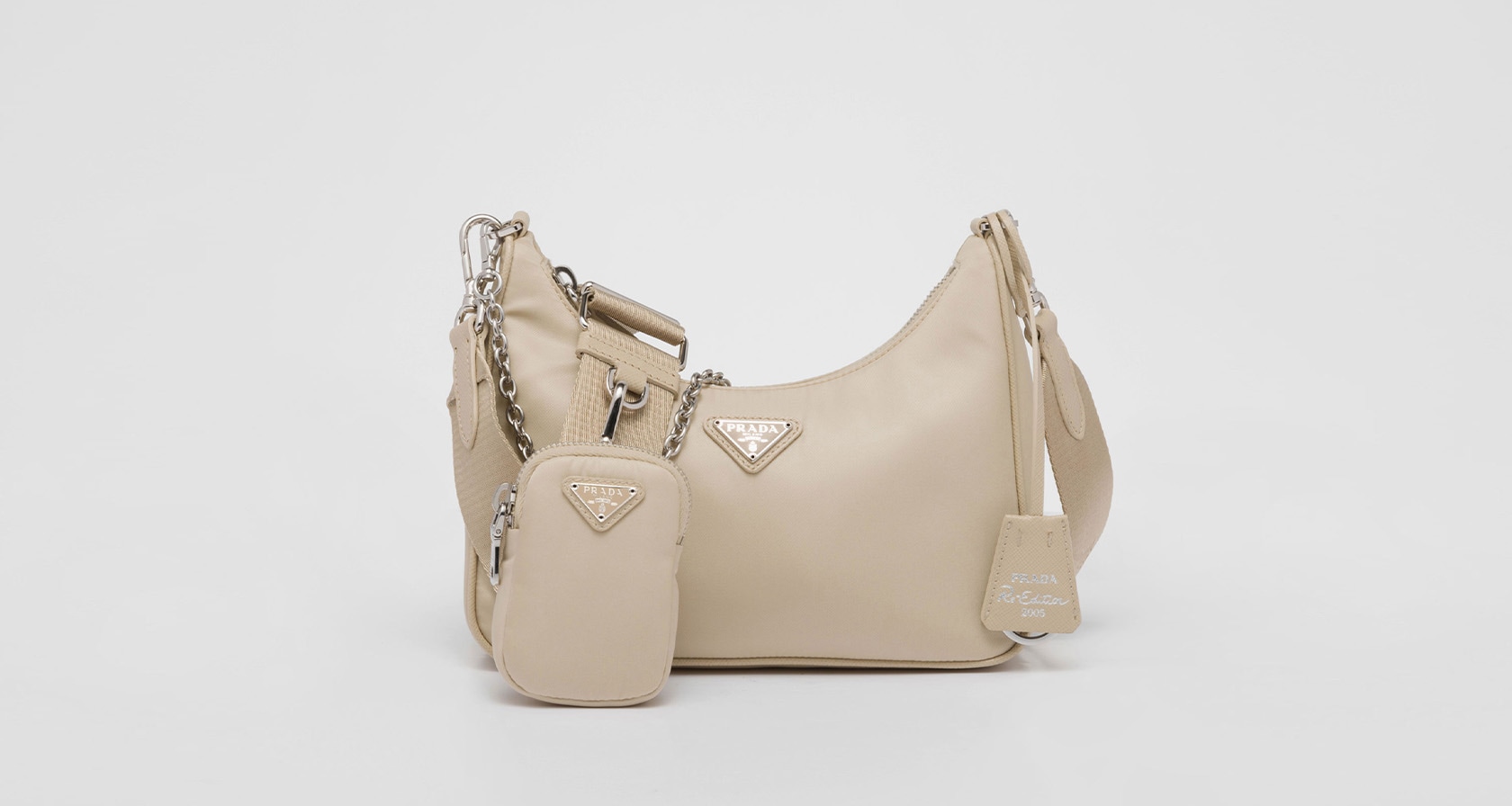 PRADA 00s Light green knit hand bag