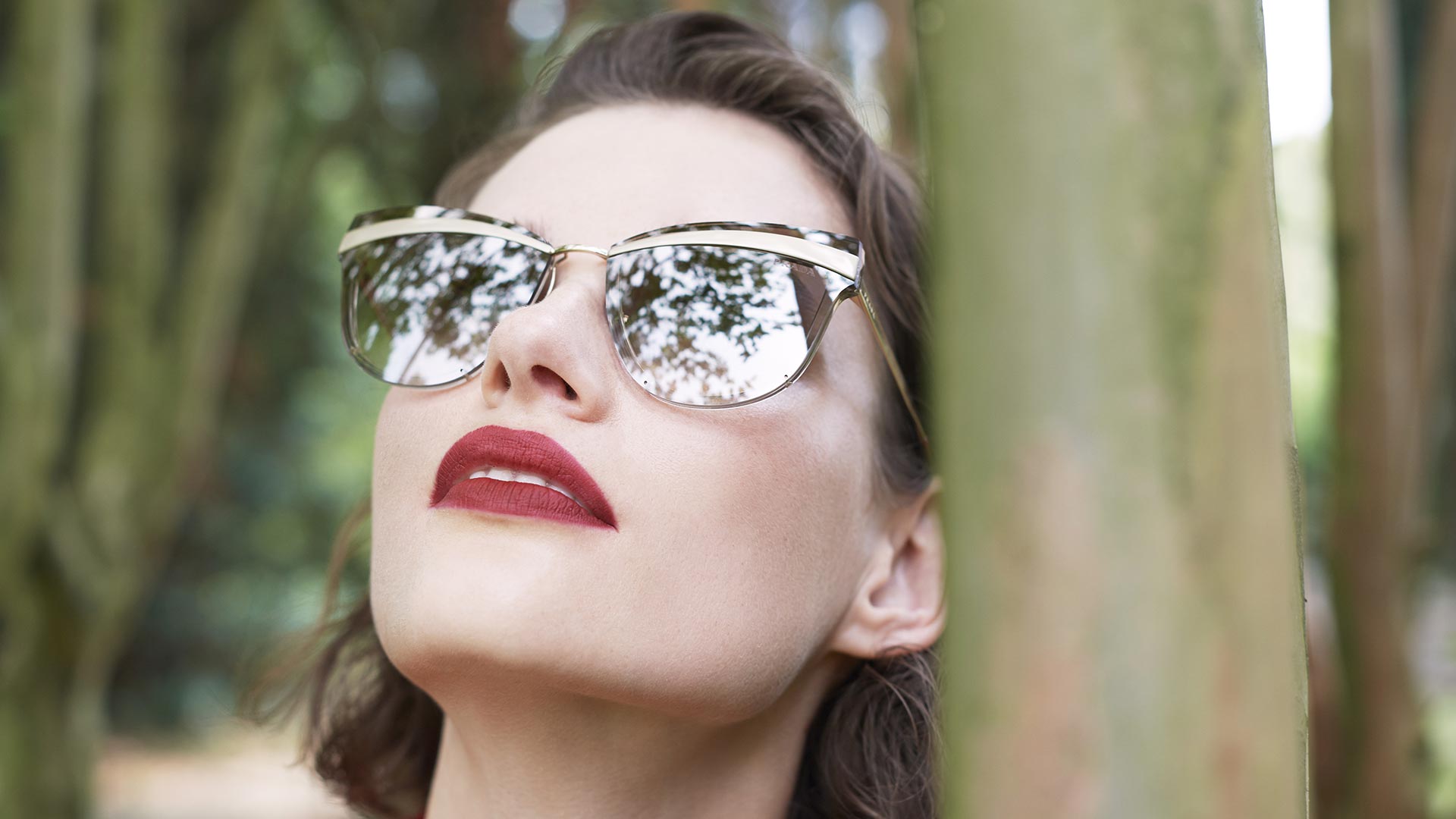 Model wearing Prada sunglasses