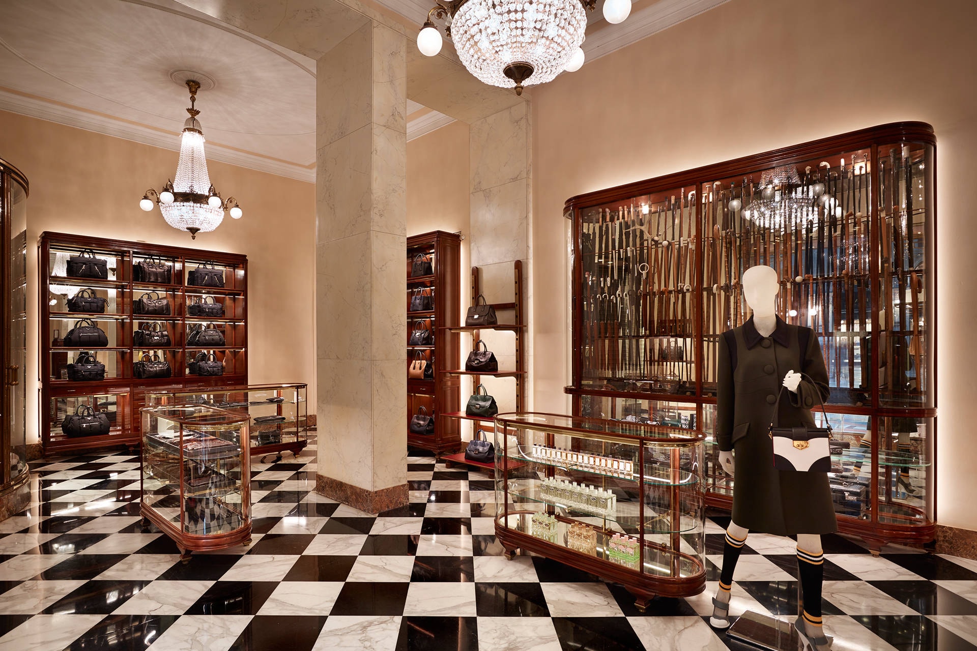 The Prada fashion store in the Galleria Vittorio Emanuele II, Milan, Italy.  The first store in the history of the luxury brand Stock Photo - Alamy