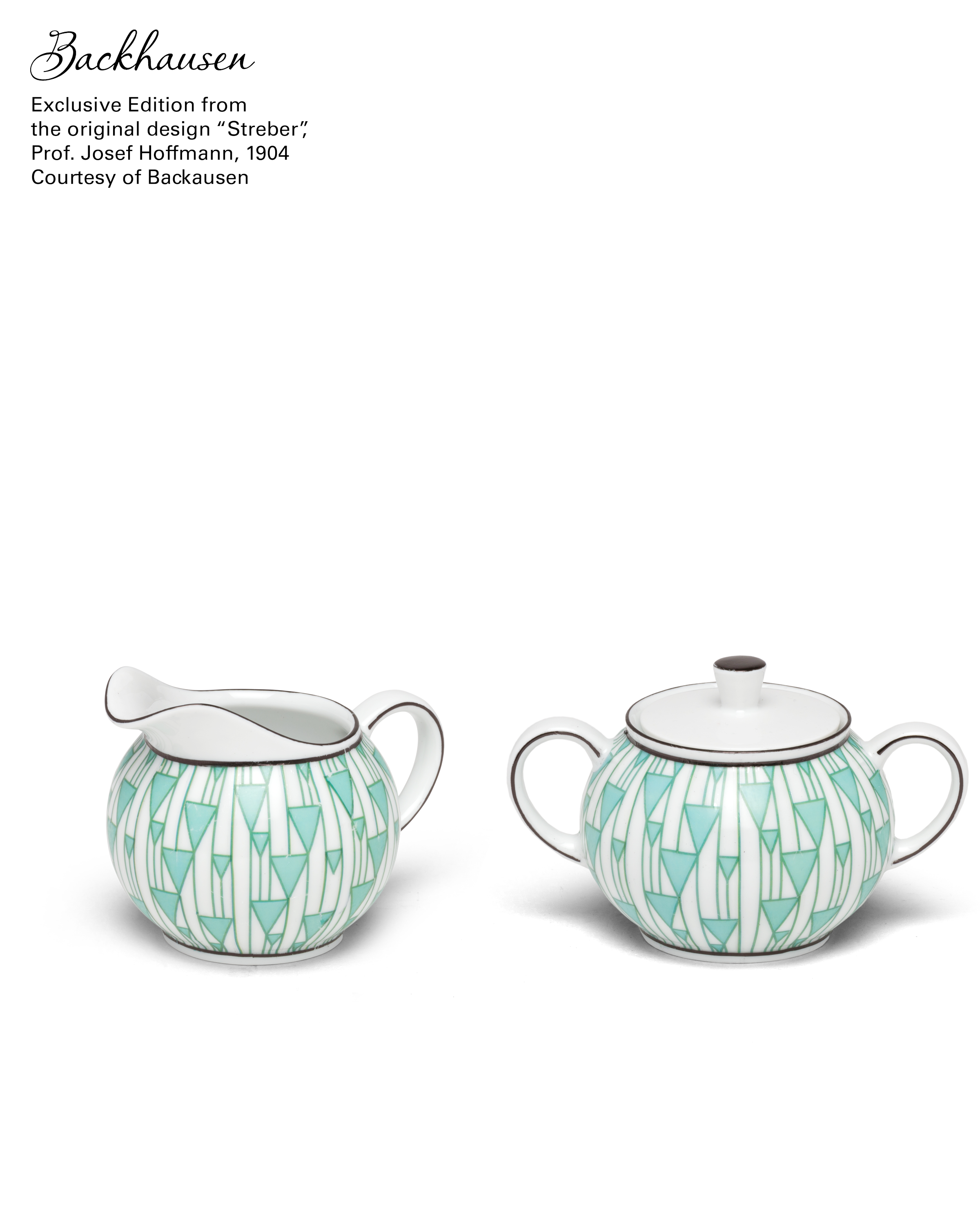 Vienna Green Porcelain milk jug and sugar bowl set Prada