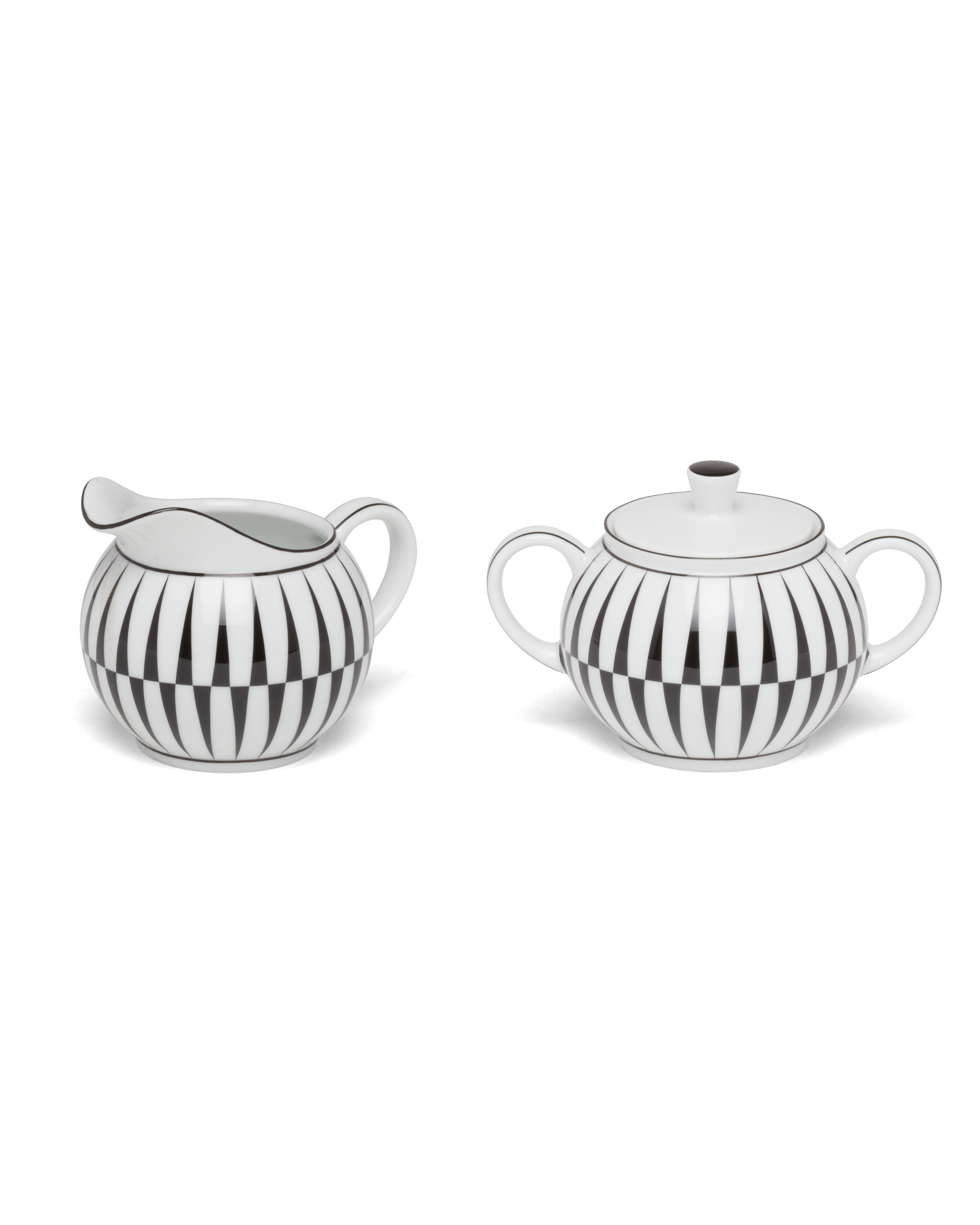Stripes Porcelain milk jug and sugar bowl set Prada