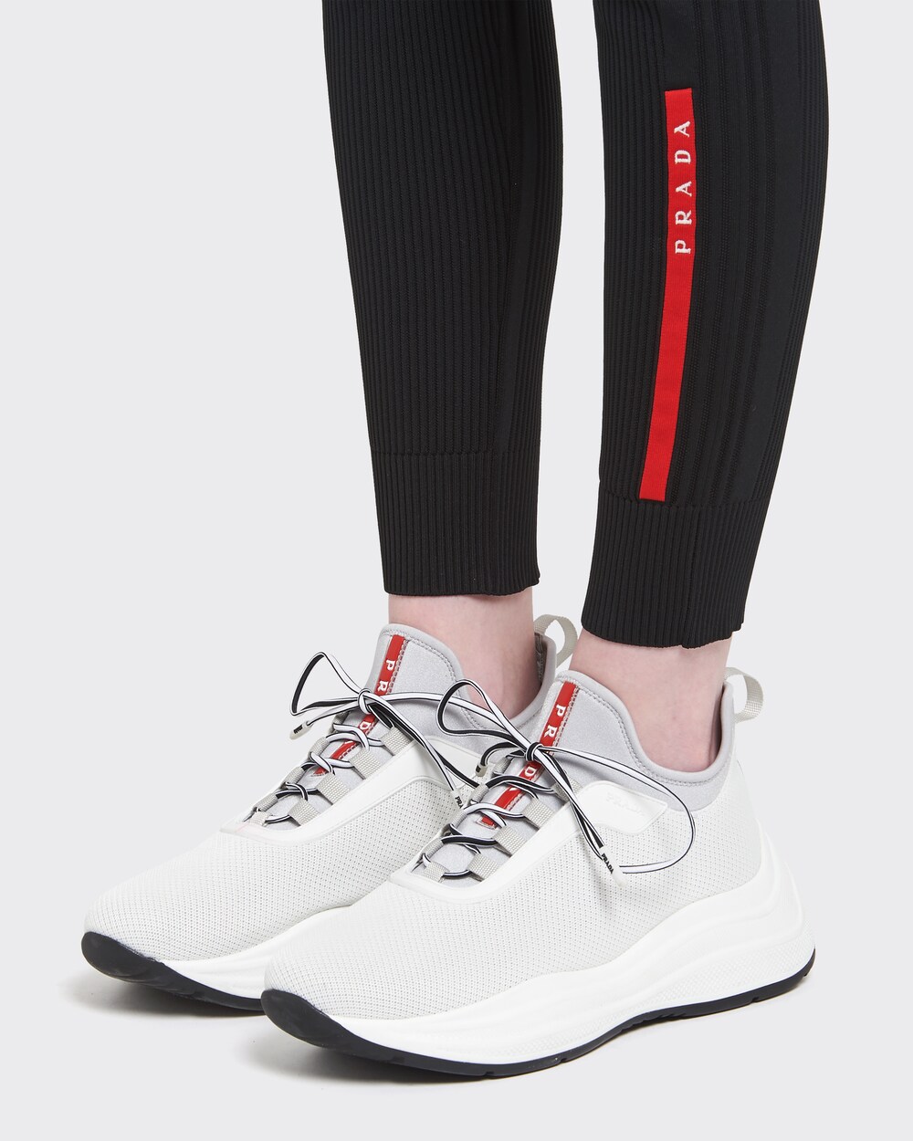 prada white mesh sneakers