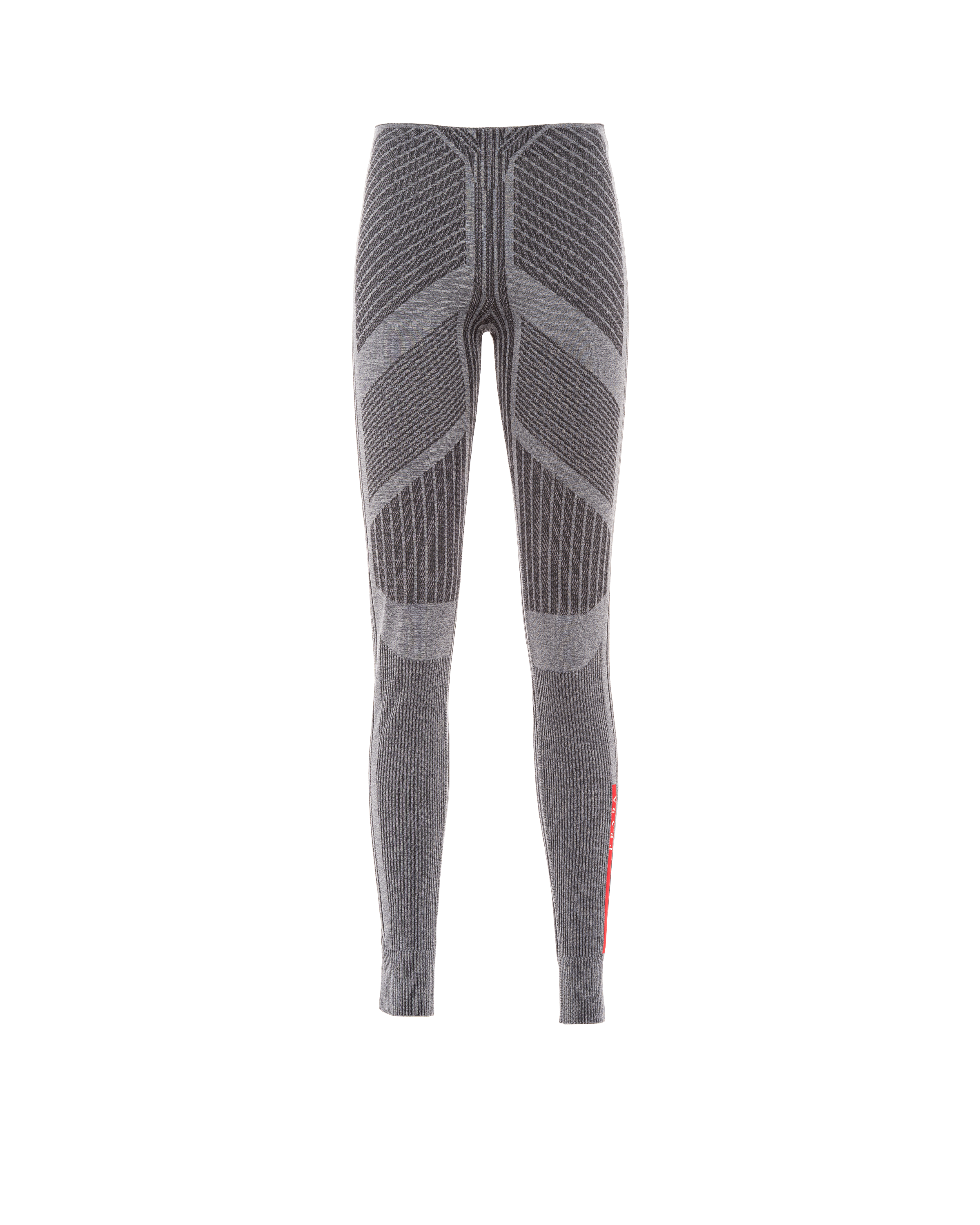 Prada Logo Sports Leggings In Grey