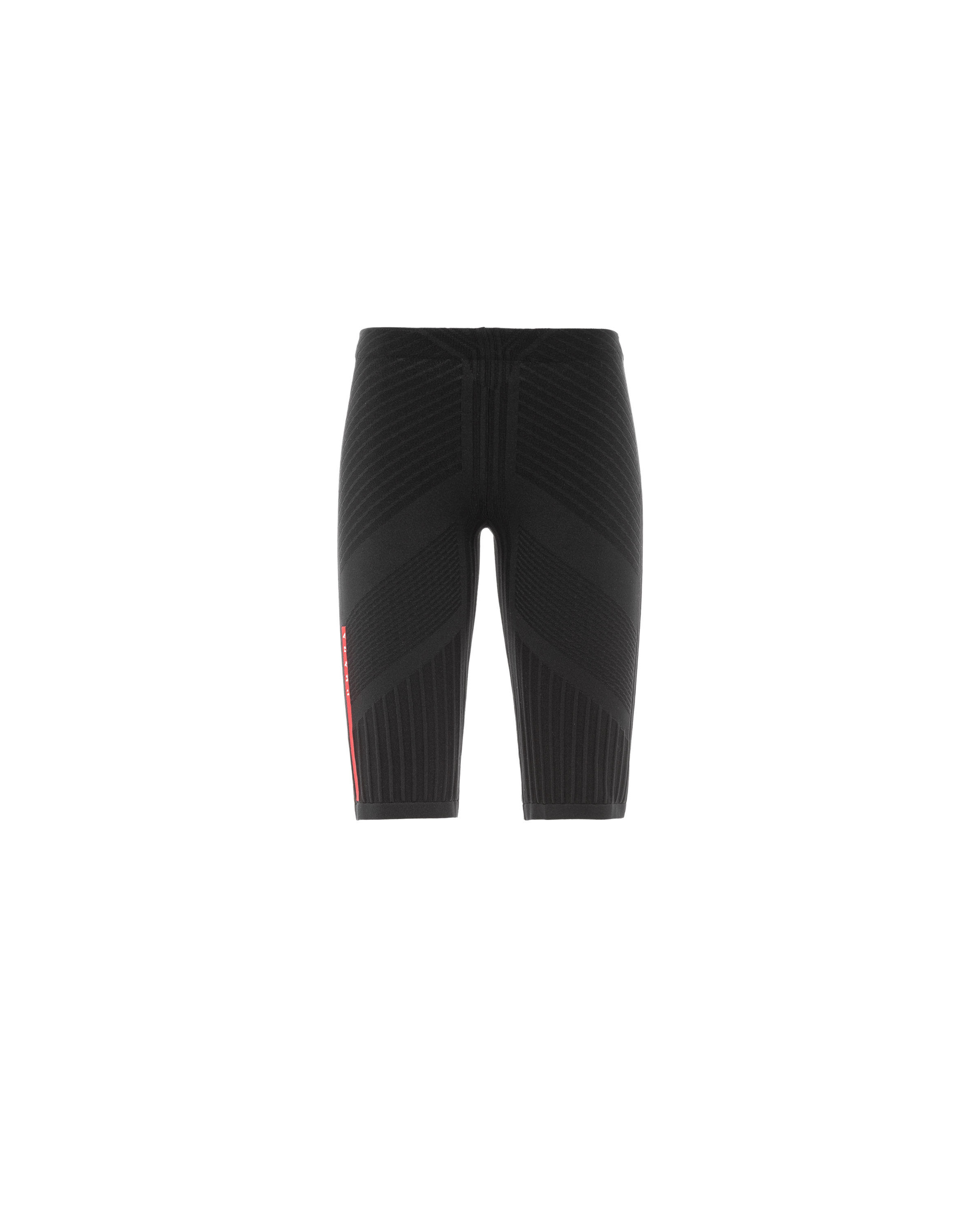 Prada Black Well-fitting Riding Shorts In Black