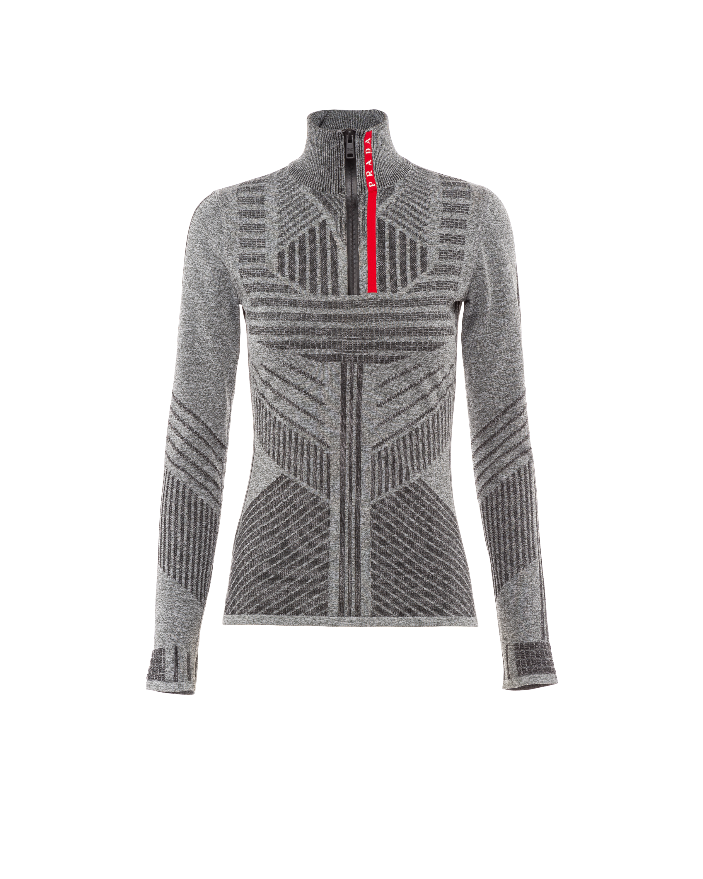 Prada Sport-top Aus Tech Rec Re-nylon-piqué In Grey