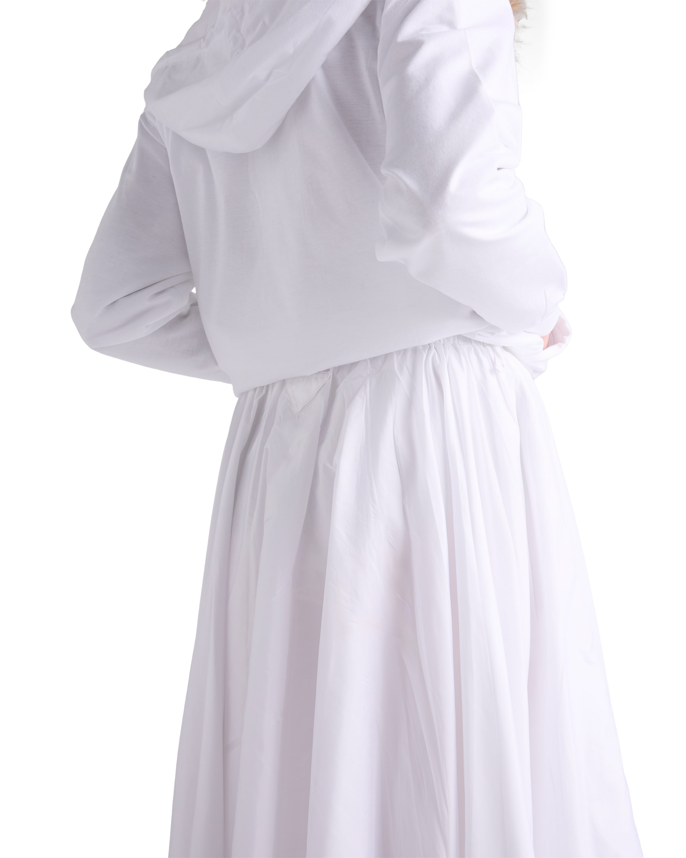 Prada White Cotton Polyester Skirt In White