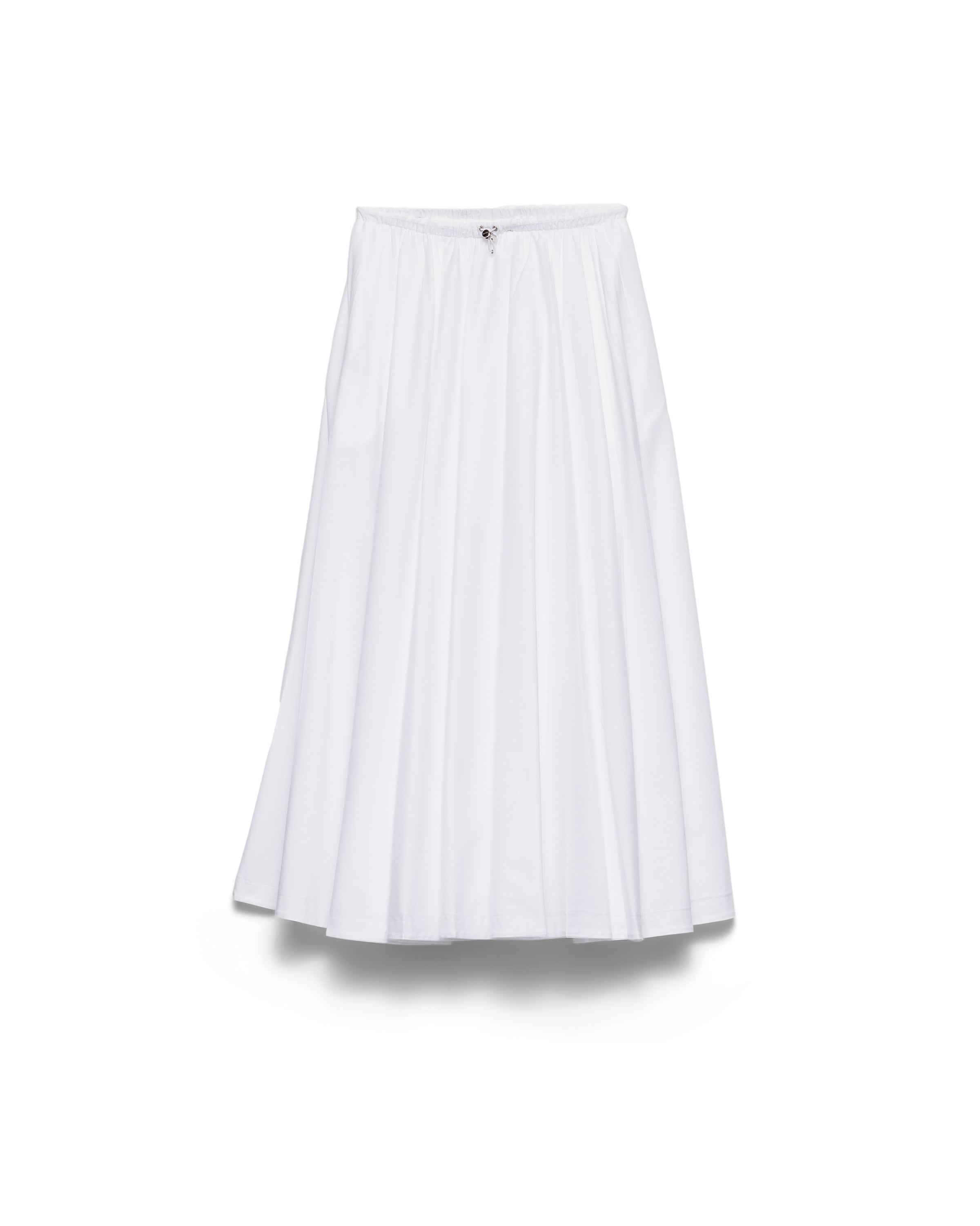 Prada Gonna A Ruota Reversibile In Jersey Di Cotone E Re-nylon, Donna, Bianco, Taglia S