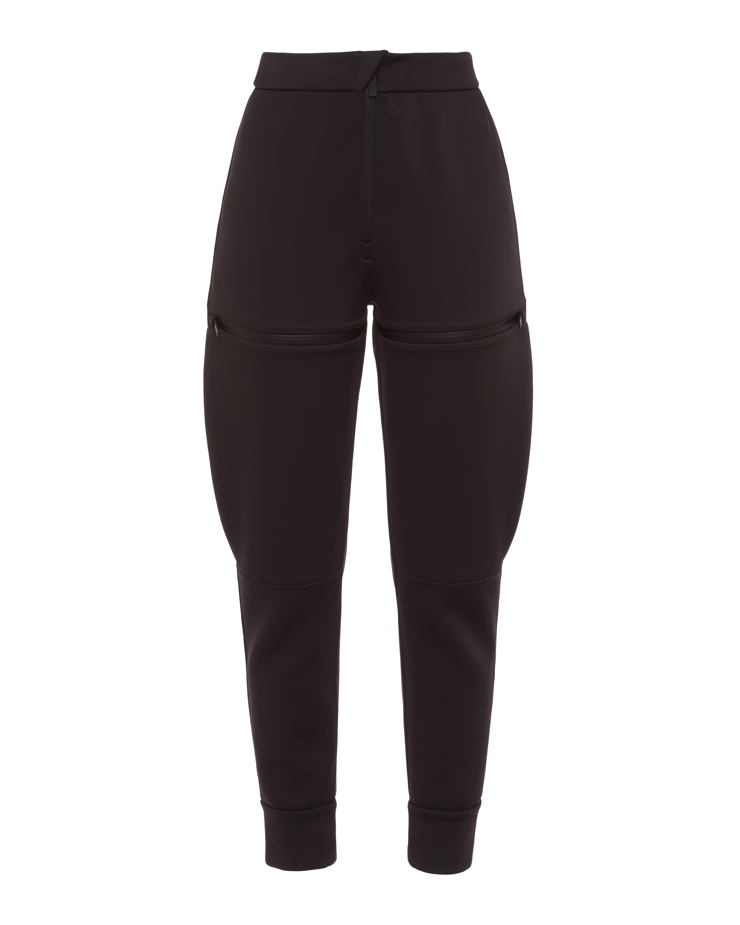 Black Double Technical Jersey joggers with zippers Prada