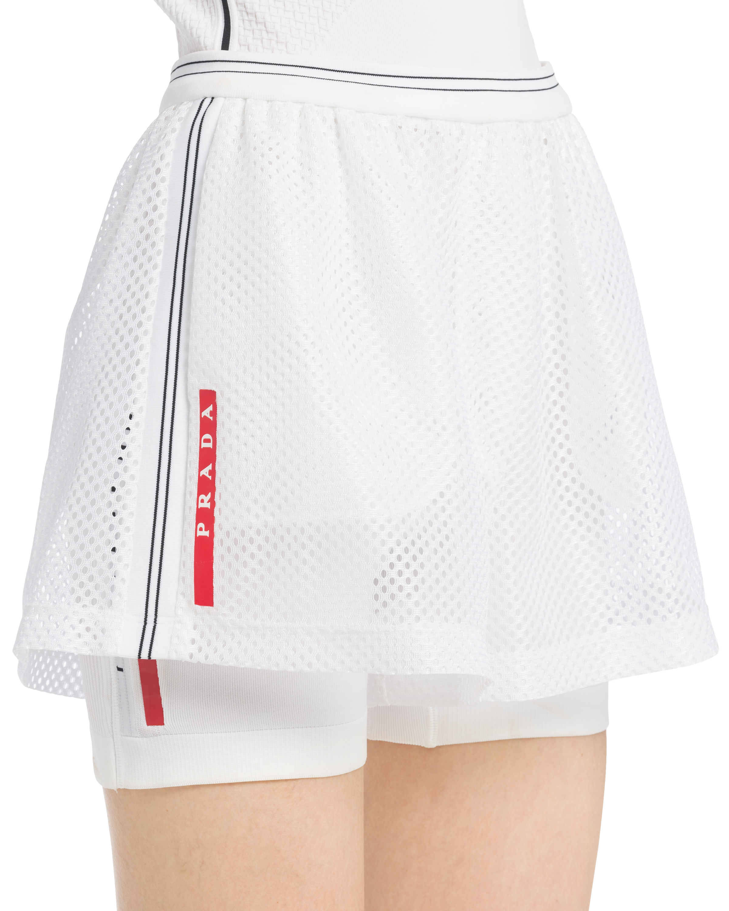 White mesh hotsell shorts women's
