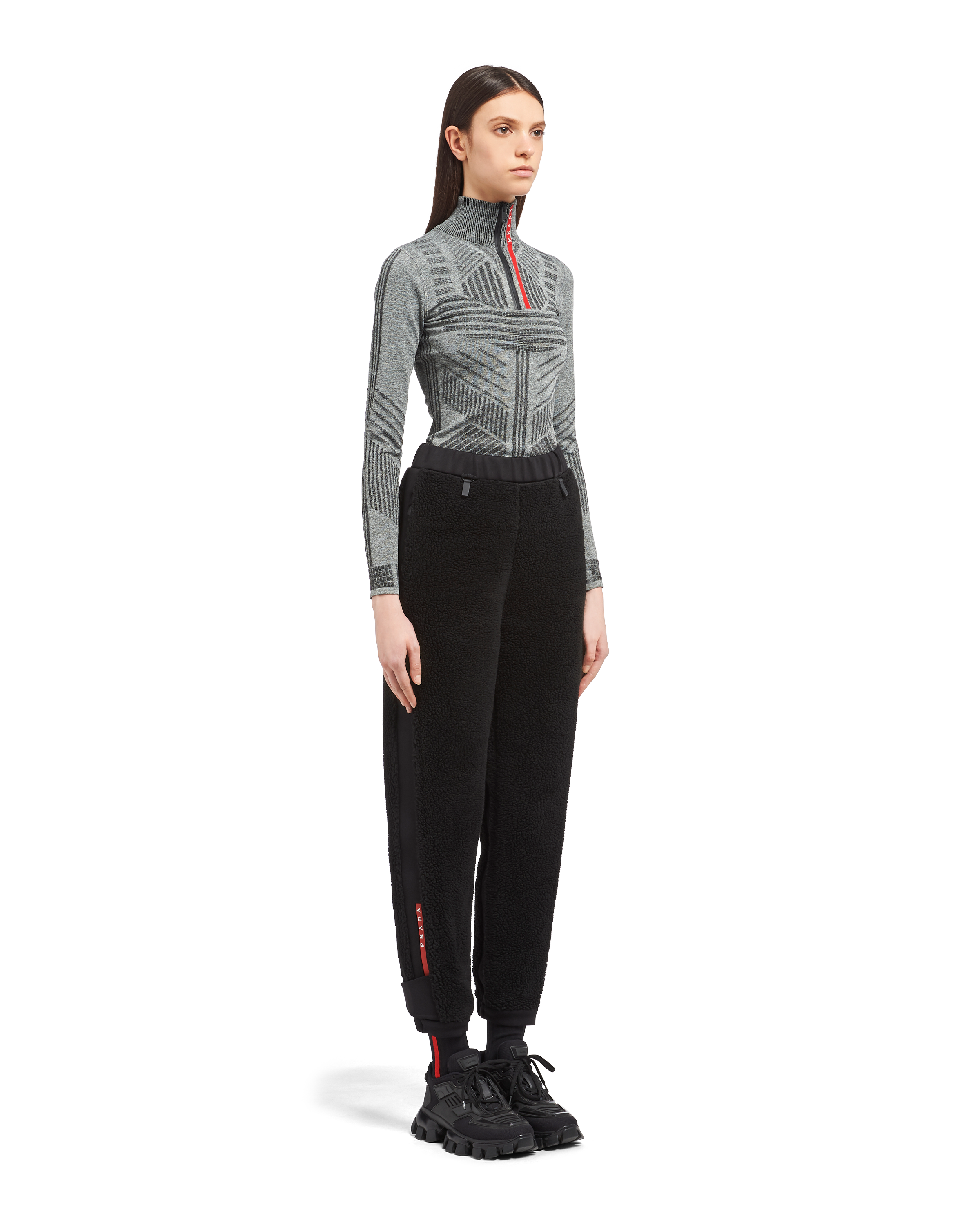 Prada フリースxリサイクルテクニカルファブリック ジョガーパンツ 3
