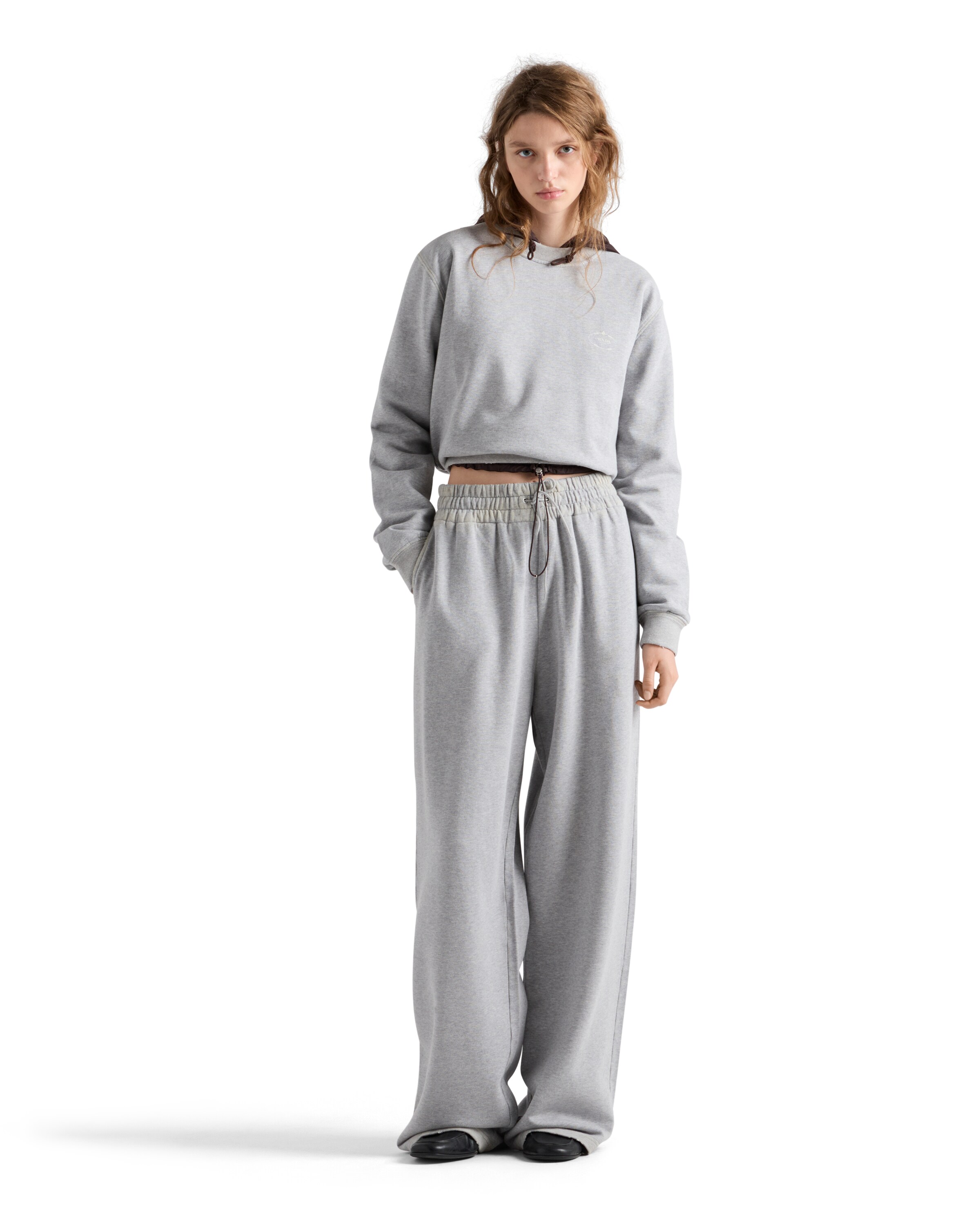 Prada Drawstring Track Pants In Gray