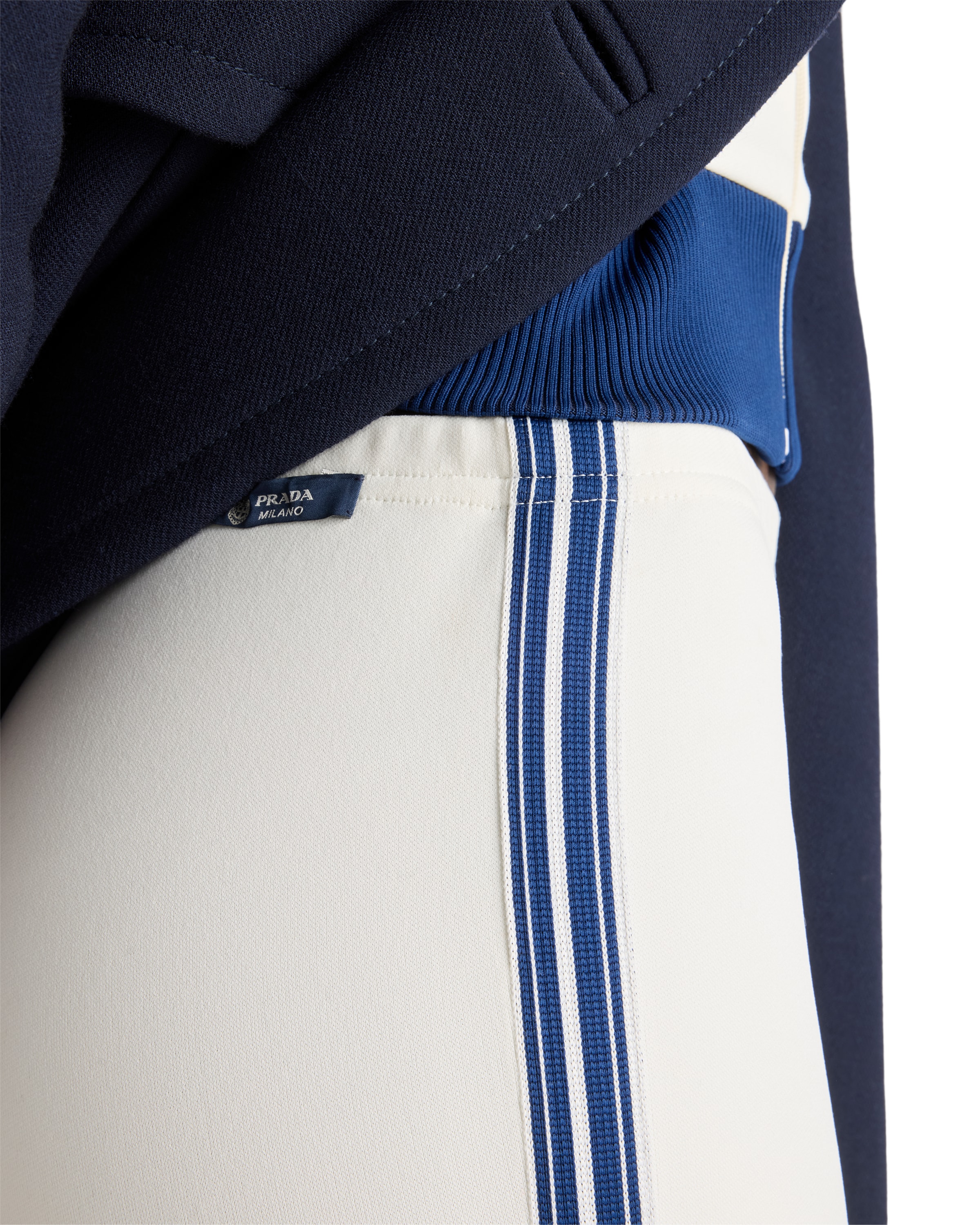 Prada Ivory Technical Fabric Leggings In Gray