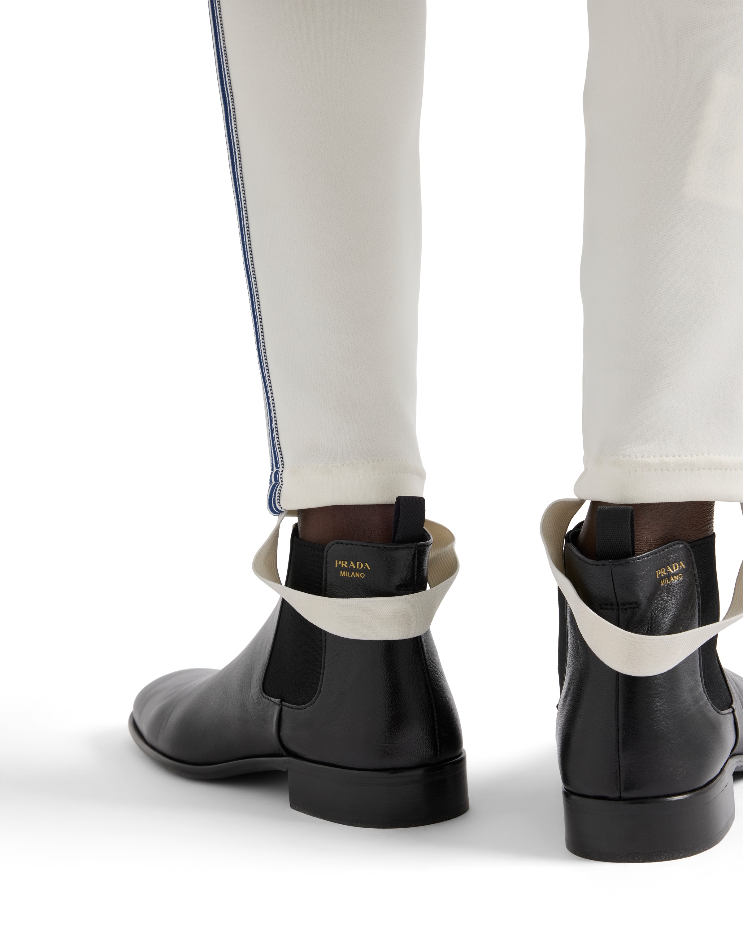Prada Ivory Technical Fabric Leggings In Gray