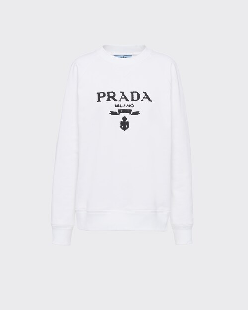 White/black Oversized logo print jersey
