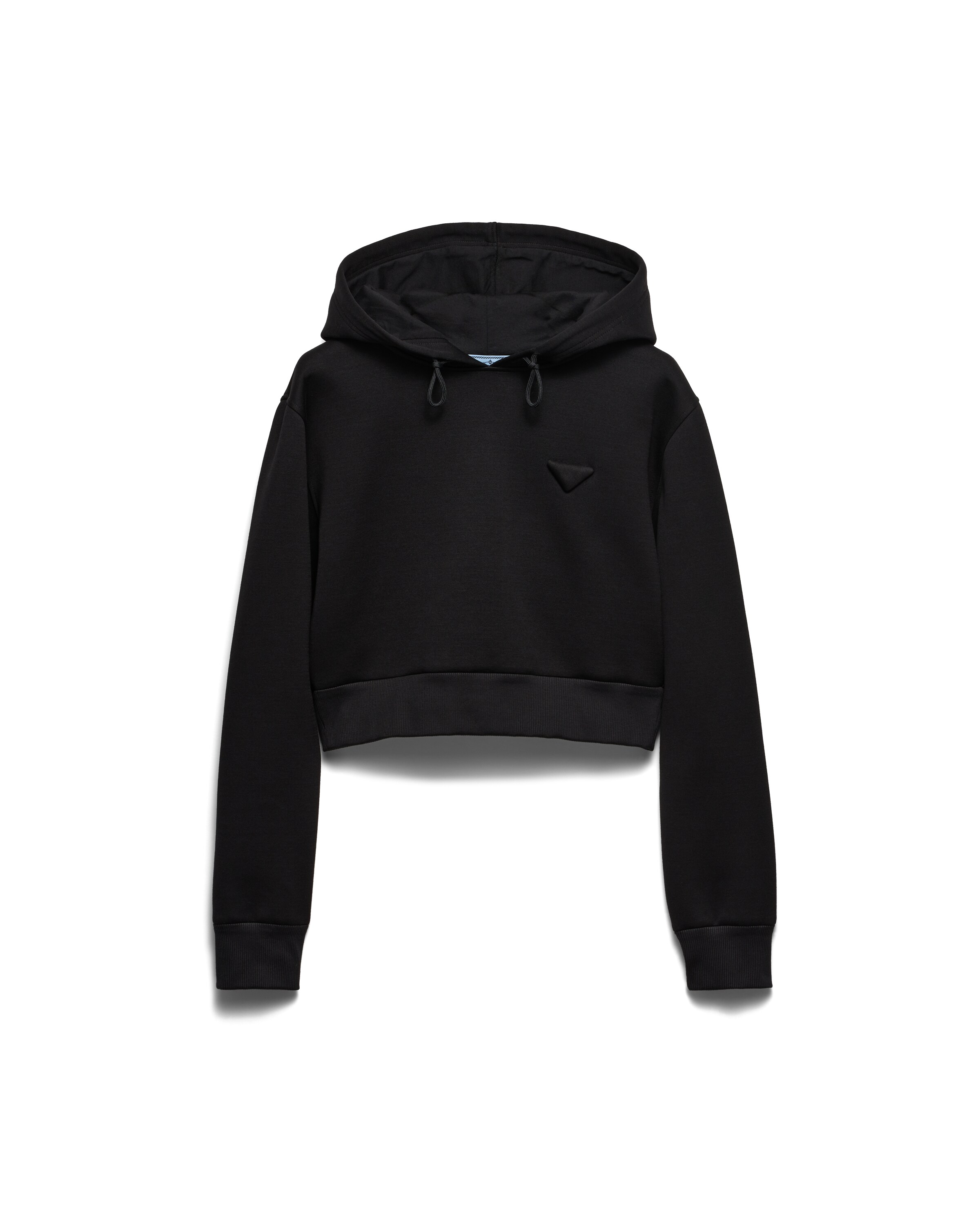 Prada Sweat Court À Capuche, Femme, Noir, Taille M
