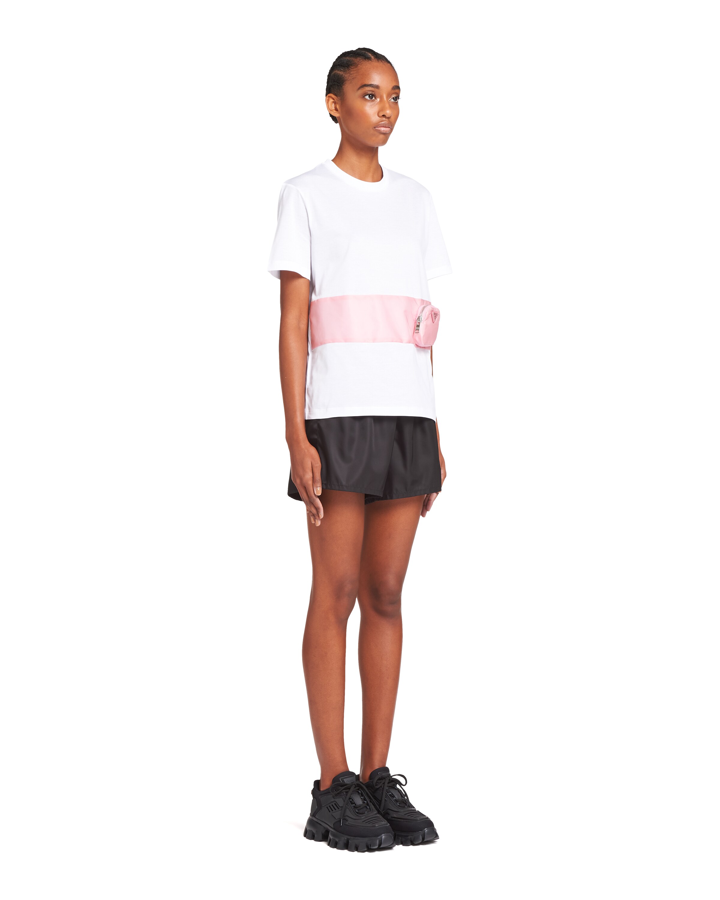 White/ Pink Jersey Tshirt Prada